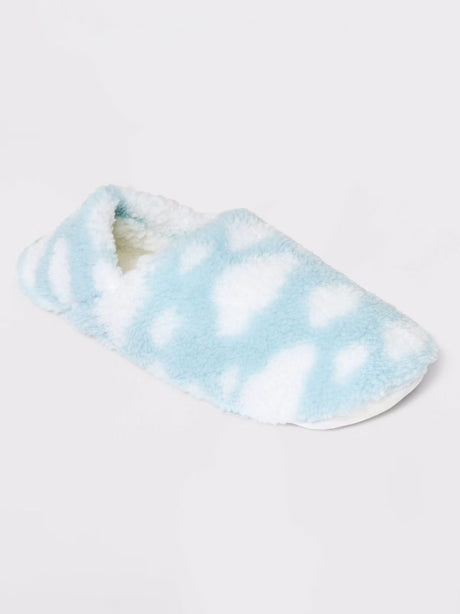 Image for Women's Printed Faux Fur Slippers,Light Blue