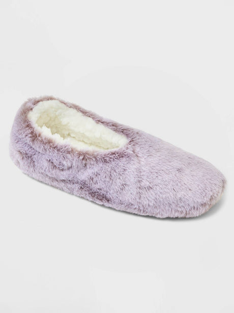 Image for Women's Faux Fur Slippers,Light Purple