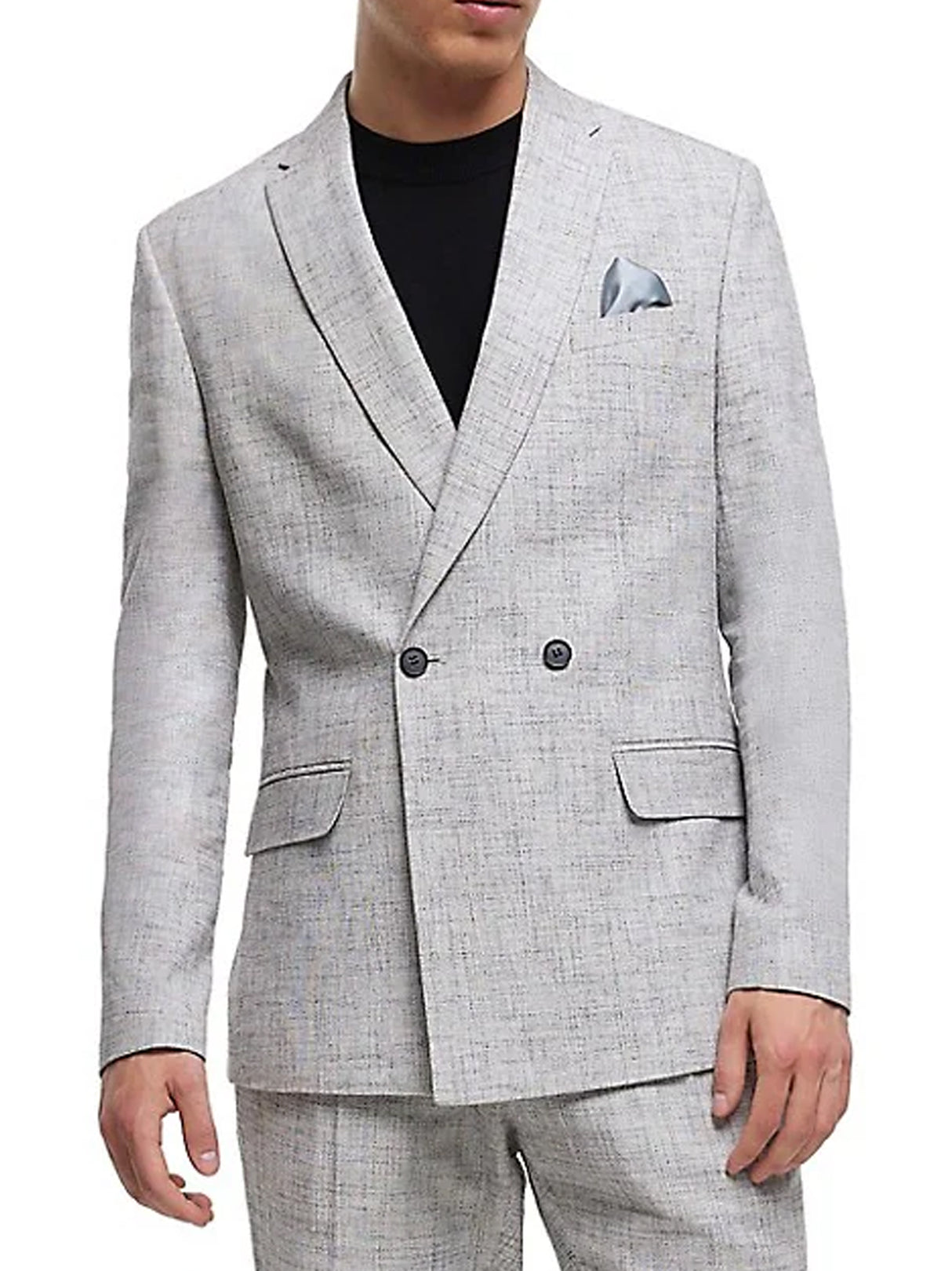 Men's Textured Blazer,Light Grey