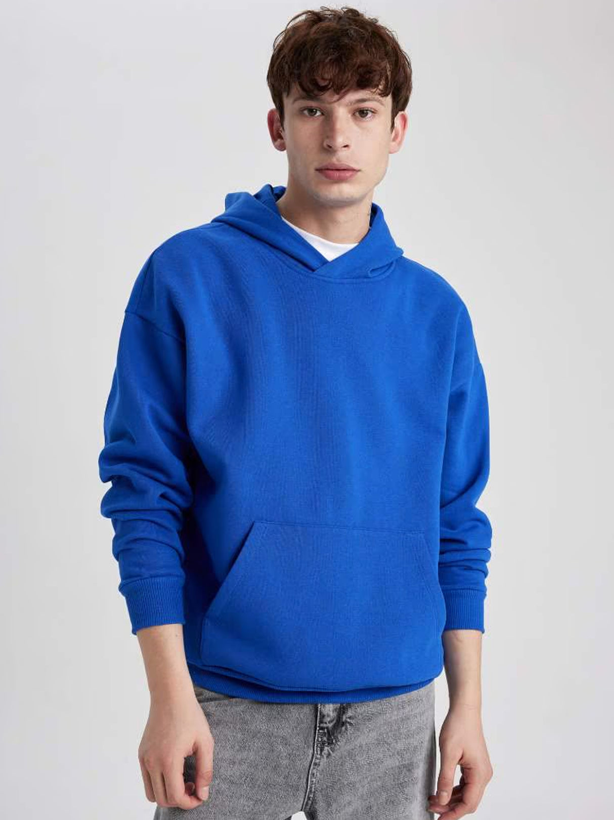 Men's Plain Hoodie,Blue