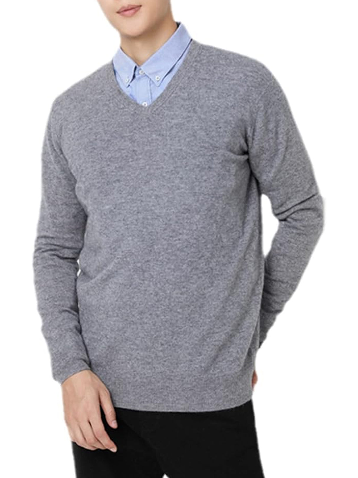 Men's Plain Sweater,Grey