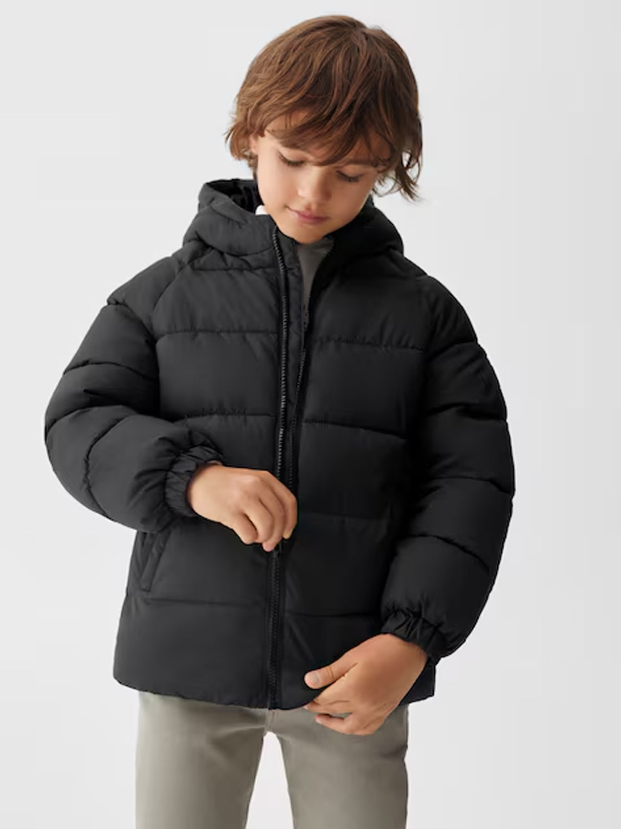 Kids Girl's Quilted Puffer Jacket,Black