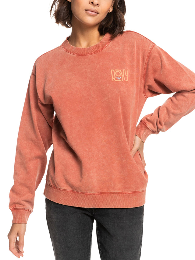 Image for Women's Brand Logo Printed Sweatshirt,Dark Peach