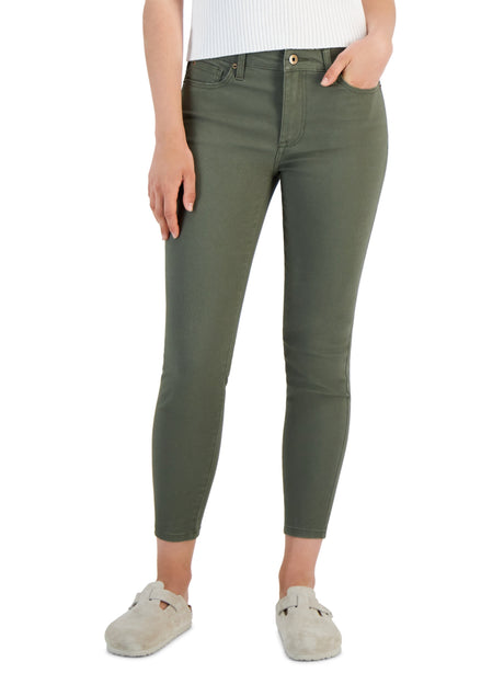 Image for Women's Plain Skinny Ankle Jeans,Olive