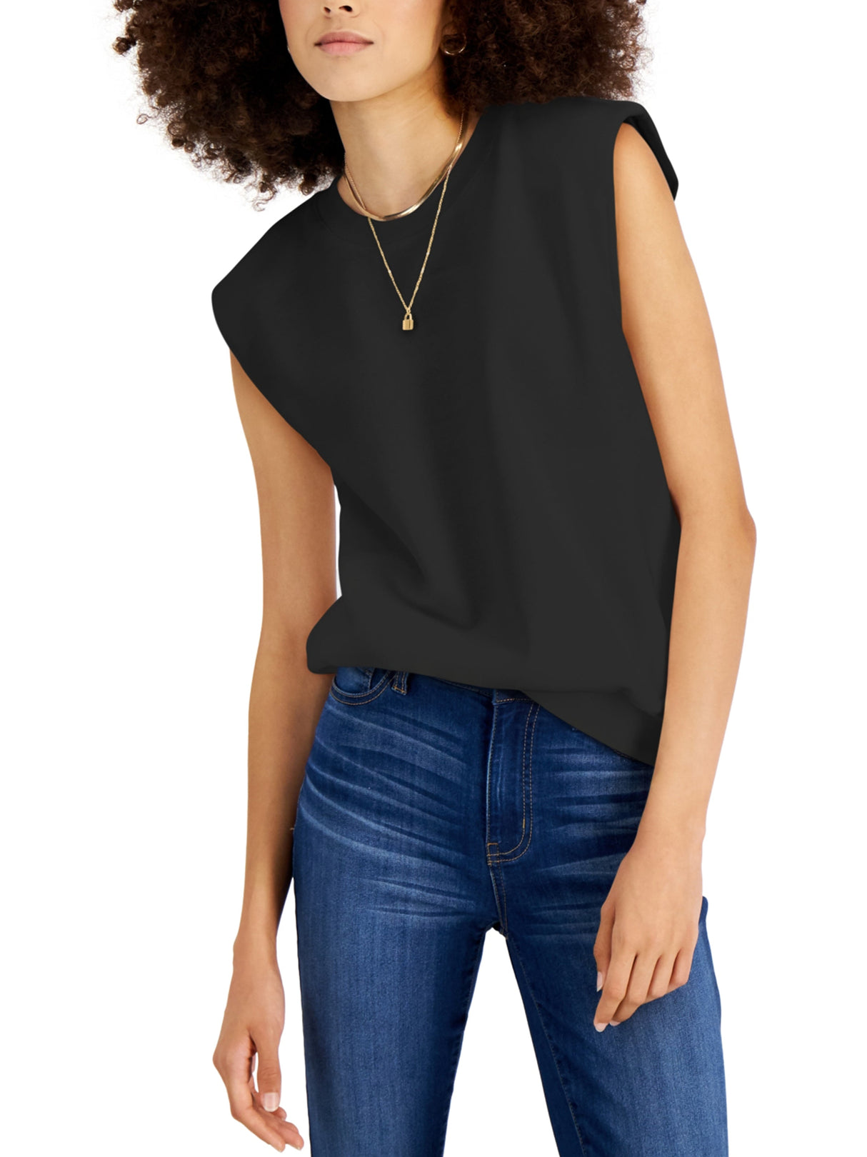 Image for Women's Plain Sleeveless Sweatshirt,Black