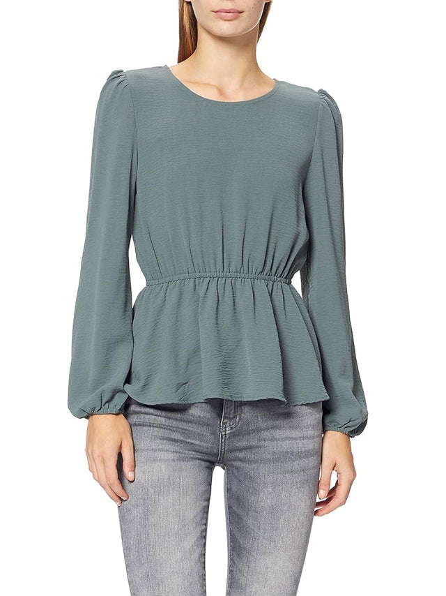 Image for Women's Plain Peplum Top,Teal