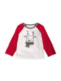 Image for Kids Girl's Graphic Printed Christmas Top,White/Red