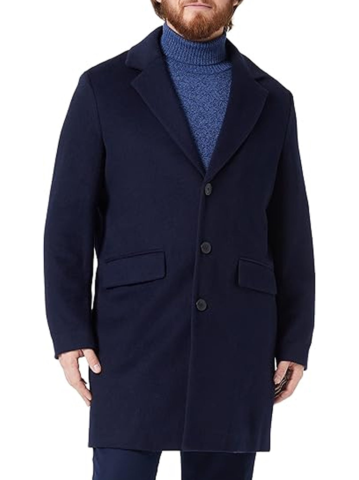 Image for Men's Plain Classic Coat,Navy