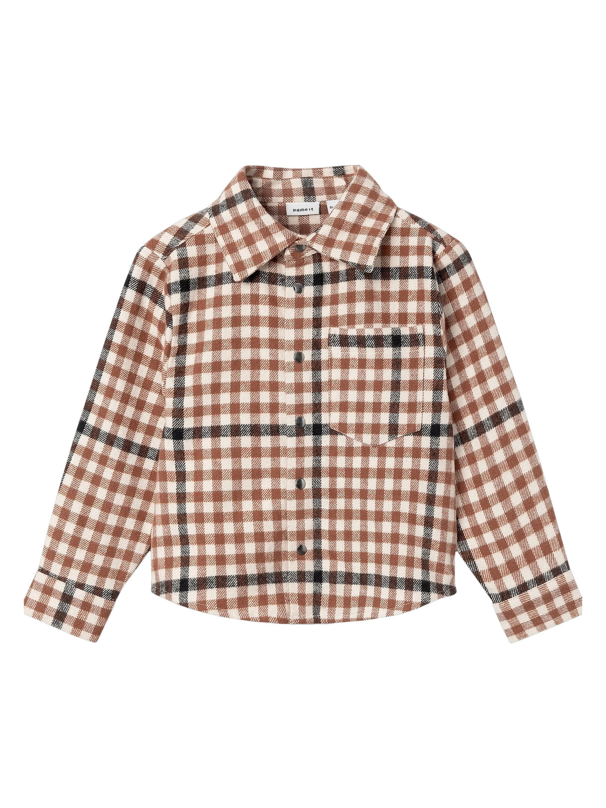 Image for Kids Boy's Plaid Buttons Up Shirt,Brown