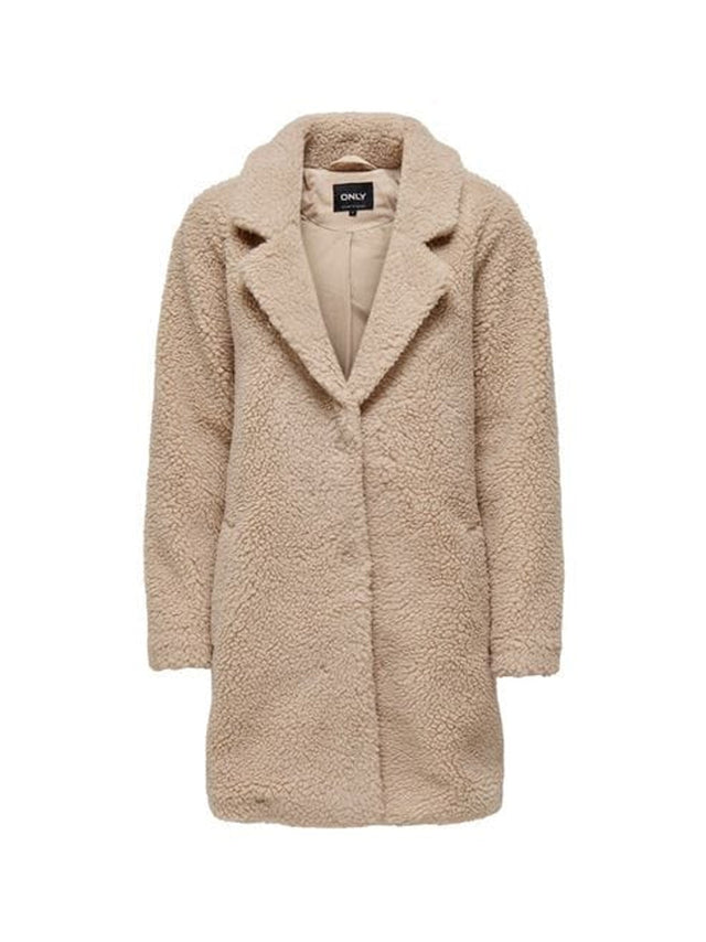 Image for Women's Plain Sherpa Coat,Beige