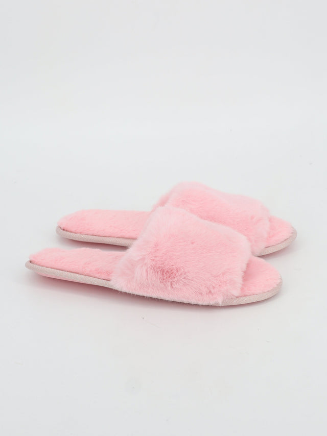 Image for Women's Faux Fur Slippers,Pink