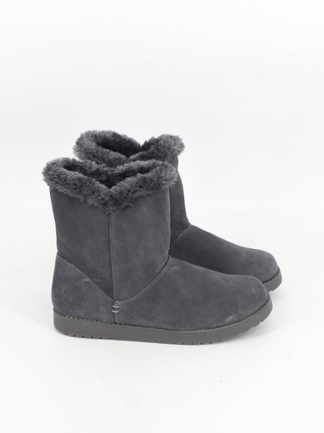 Image for Women's Plain Faux Fur Ankle Boots,Grey