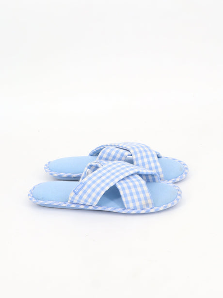 Image for Women's Plaid Slippers,Blue