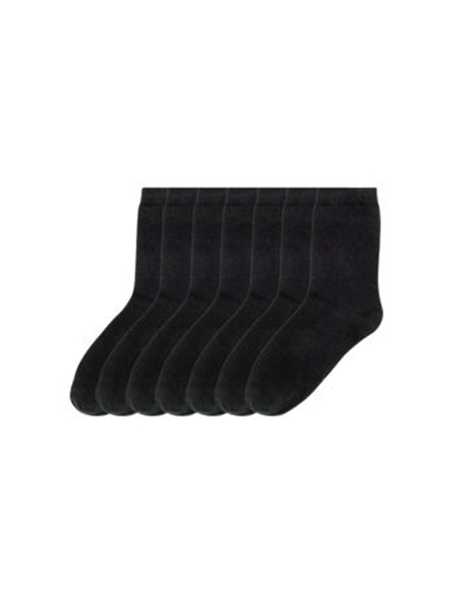 Image for Kids Girl's 7 Pairs Plain Long Socks Set,Black