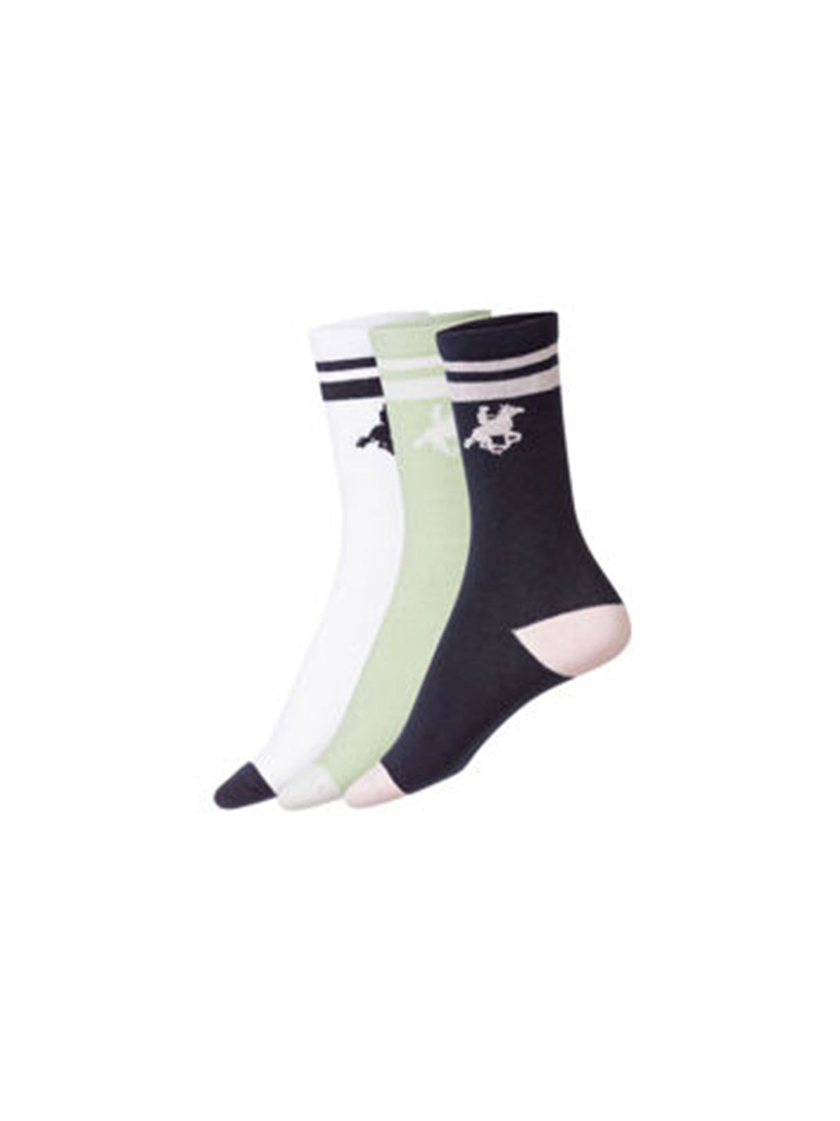 Image for Women's 3 Pairs Brand Logo Printed Long Socks Set,Multi