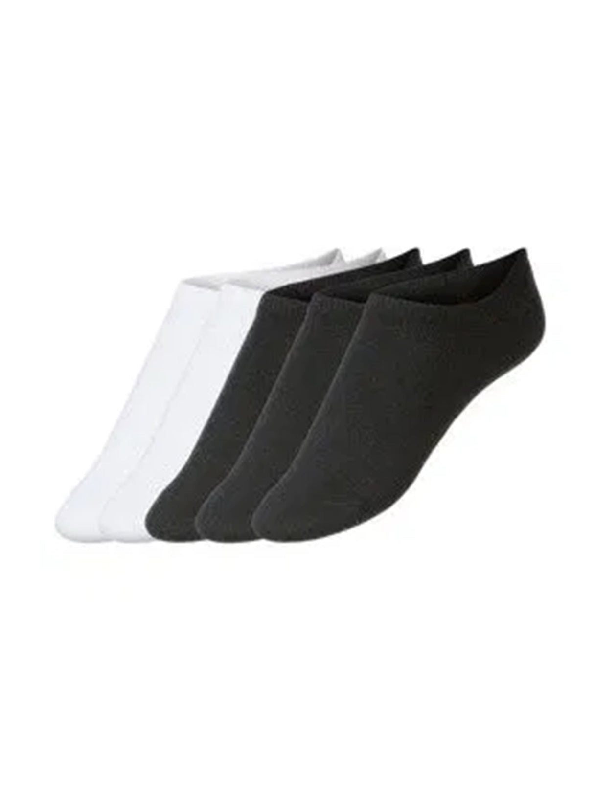 Image for Women's 5 Pairs Plain Socks,Black/White