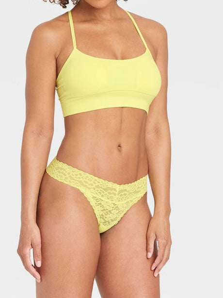 Image for Women's Lace Thong,Yellow