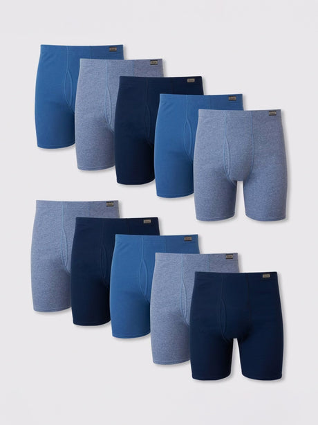 Image for Men's 10 Pack Plain Boxers Set,Blue