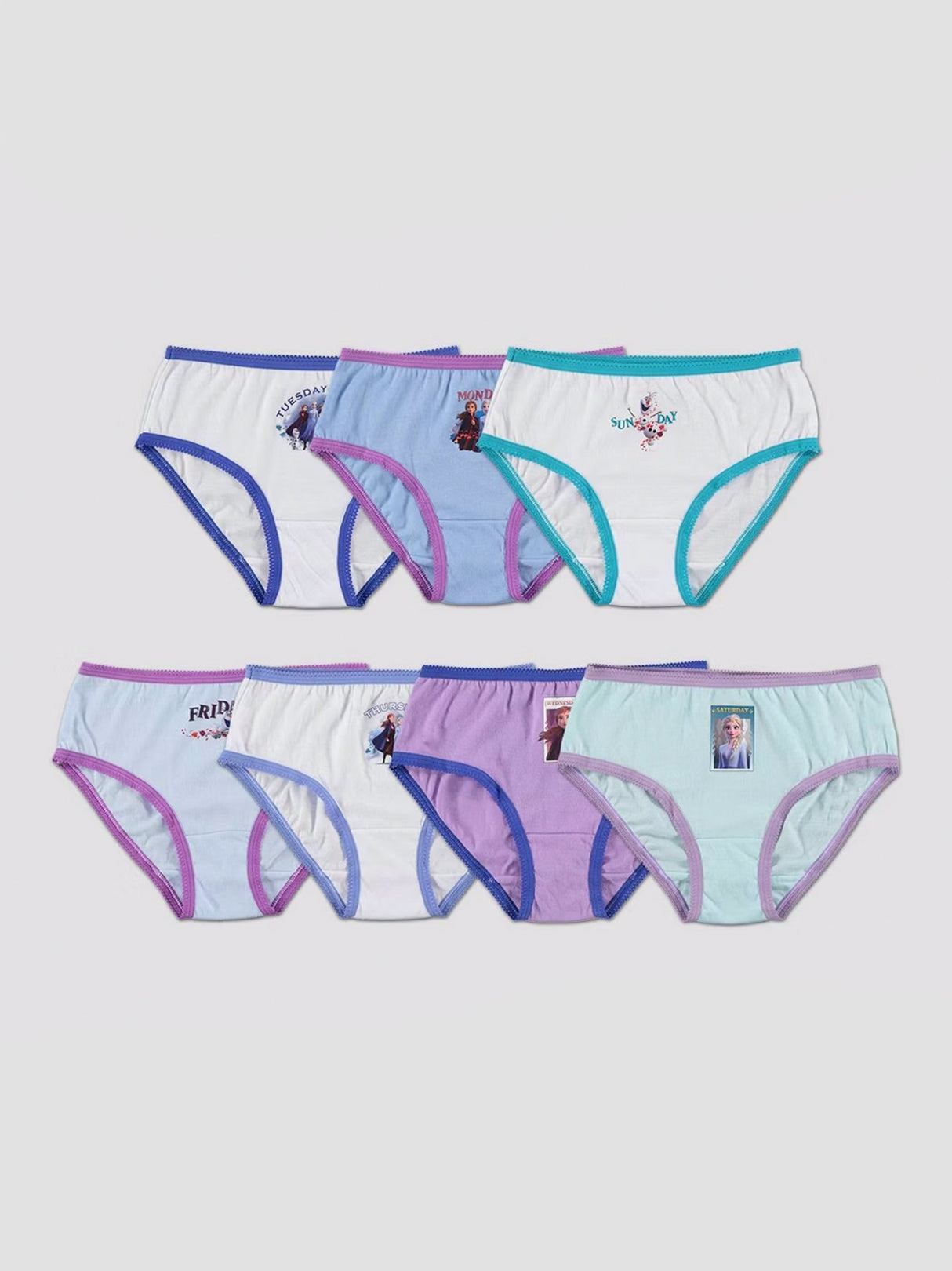 Image for Kids Girl's 7 Pack Graphic Printed Briefs Set,Multi