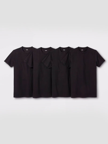 Image for Men's 4 Pcs Plain T-Shirt Set,Black