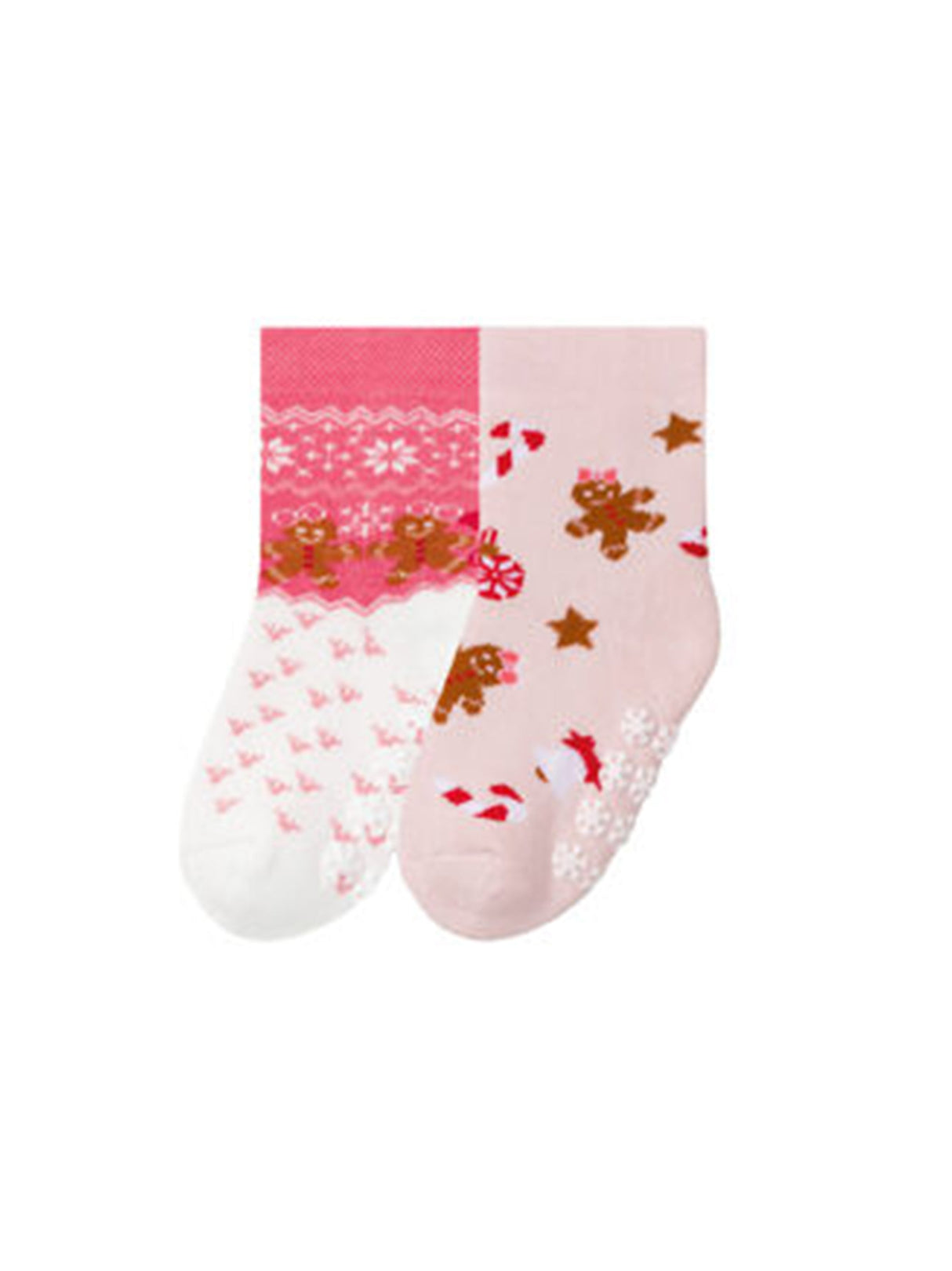 Image for Kids Girl's 2 Pairs Graphic Printed Christmas Socks,Multi