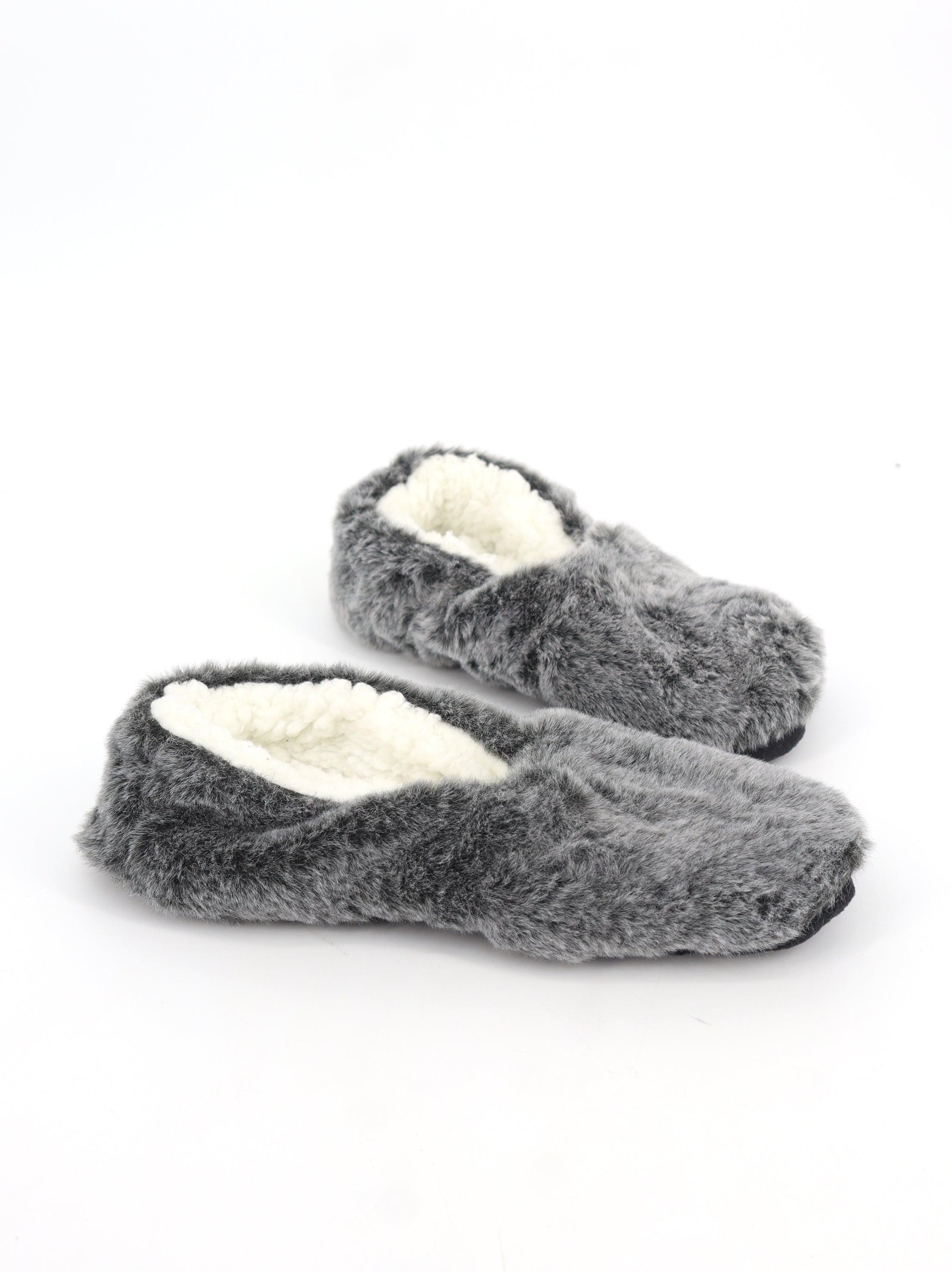 Women's Plain Faux Fur Slippers,Grey – All Brands Factory Outlet