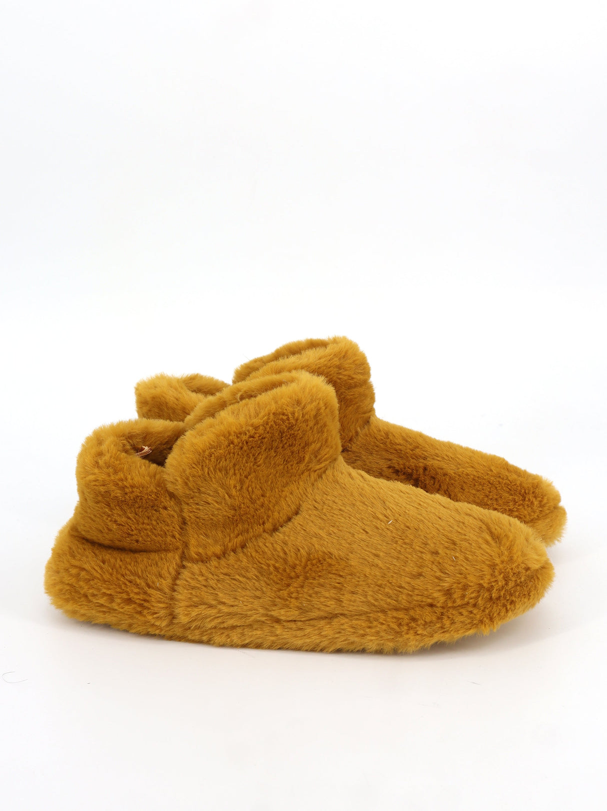 Image for Women's Plain Faux Fur Slippers,Yellow