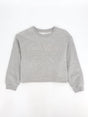 Image for Kids Girl's Embroidered Cropped Sweatshirt,Light Grey