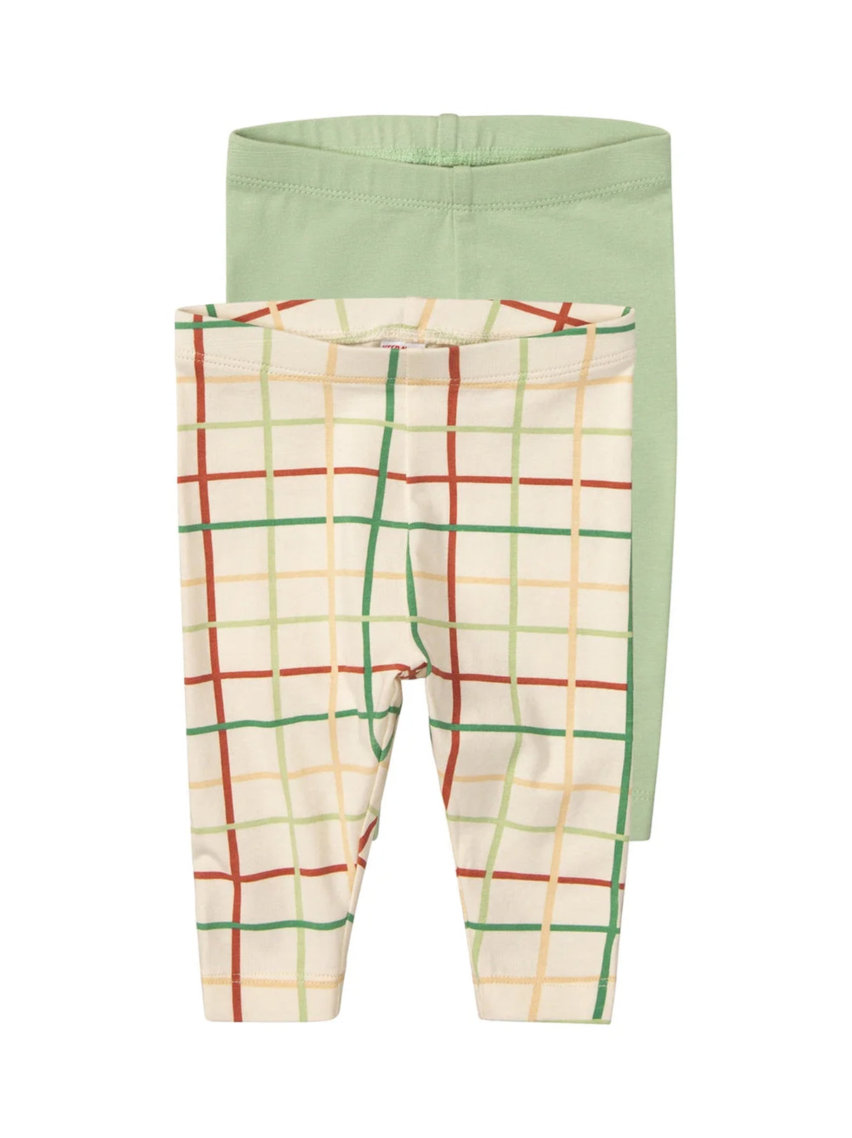Image for Kids Girl's 2 Pcs Plaid Leggings,Mint/Cream