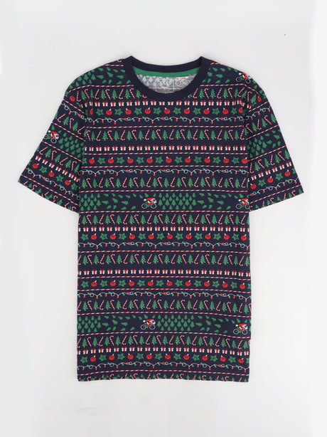 Image for Men's Printed Christmas T-Shirt,Navy