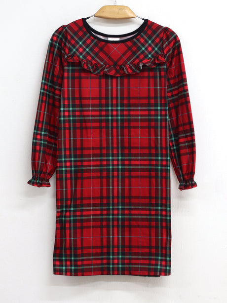 Image for Kids Girl's Plaid Sleepwear Dress,Red