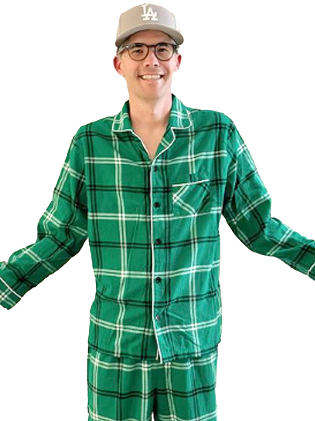 Image for Men's Plaid Sleepwear Top,Green