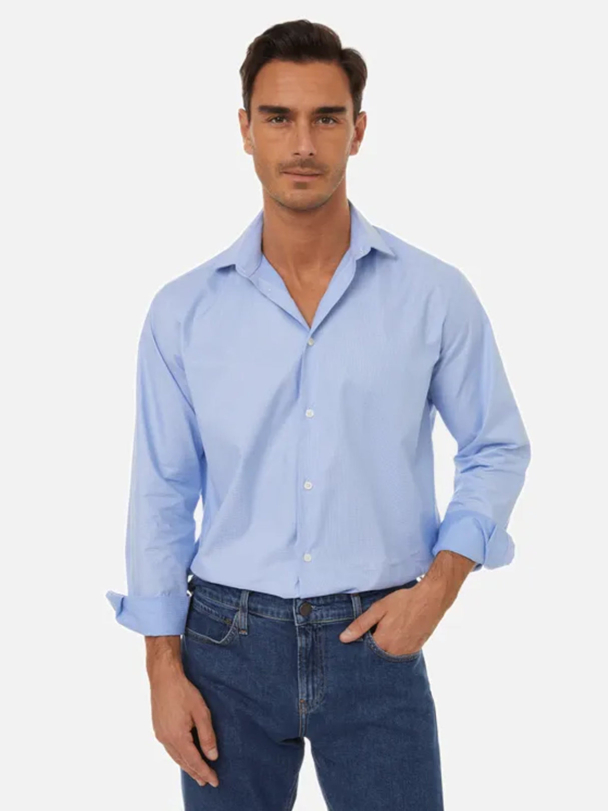 Image for Men's Plain Buttons Up Shirt,Blue