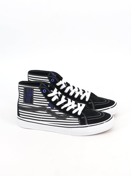 Image for Men's Striped High Sneakers,Black/White