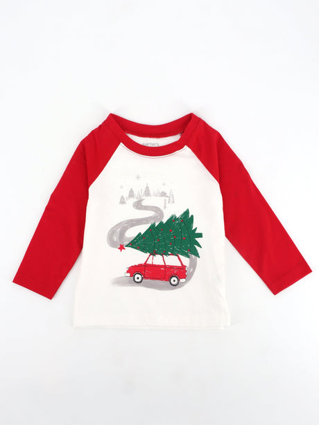 Image for Kids Boy's Printed Christmas Top,Red/White