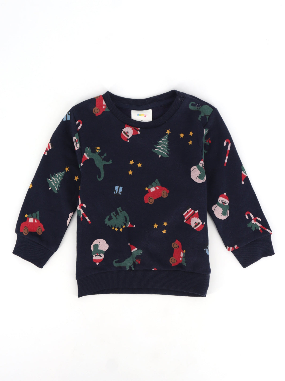 Image for Kids Girl's Printed Christmas Sweatshirt,Navy