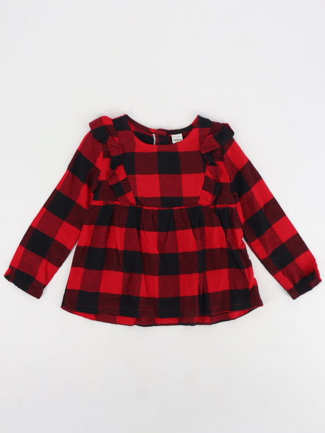 Image for Kids Girl's Plaid Tunic,Black/Red