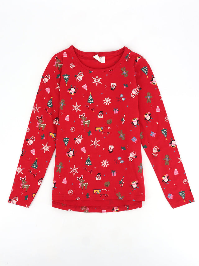 Image for Kids Girl's Printed Christmas Top,Red