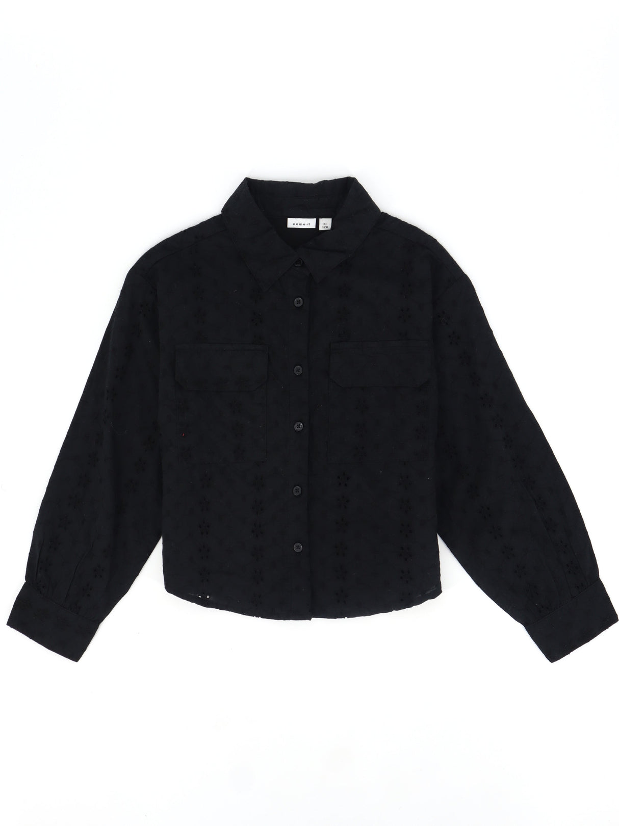 Image for Kids Girl's Eyelet Buttons Up Shirt,Black