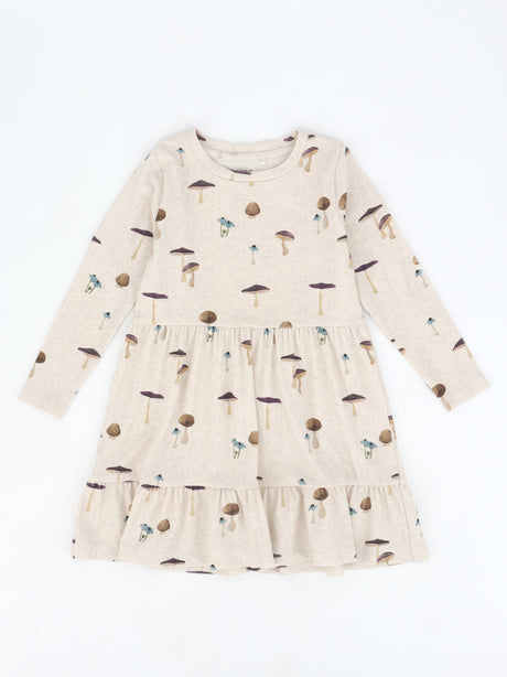 Image for Kids Girl's Graphic Printed Dress,Light Beige