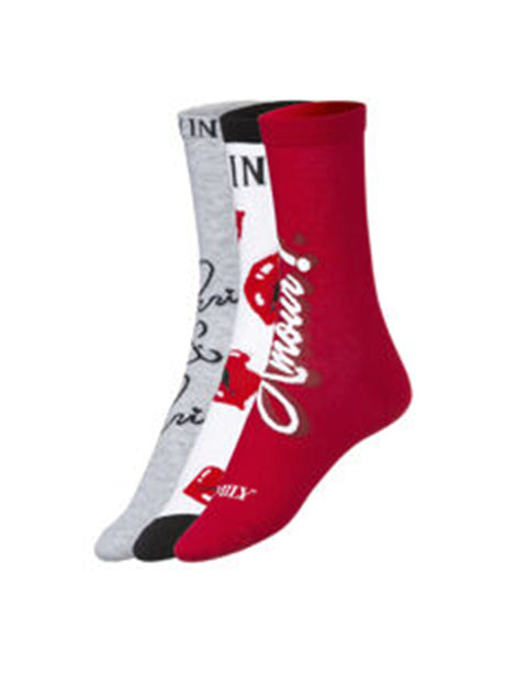 Image for Women's 3 Pairs Printed Christmas Socks,Multi