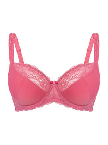 Image for Women's Lace Trim Bra,Pink