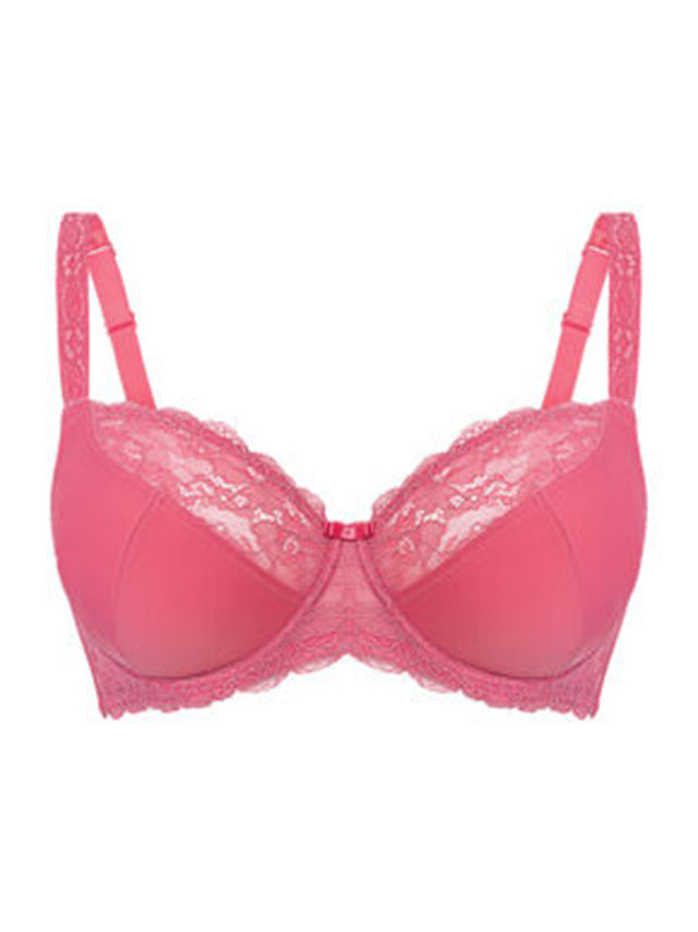 Image for Women's Lace Trim Bra,Pink