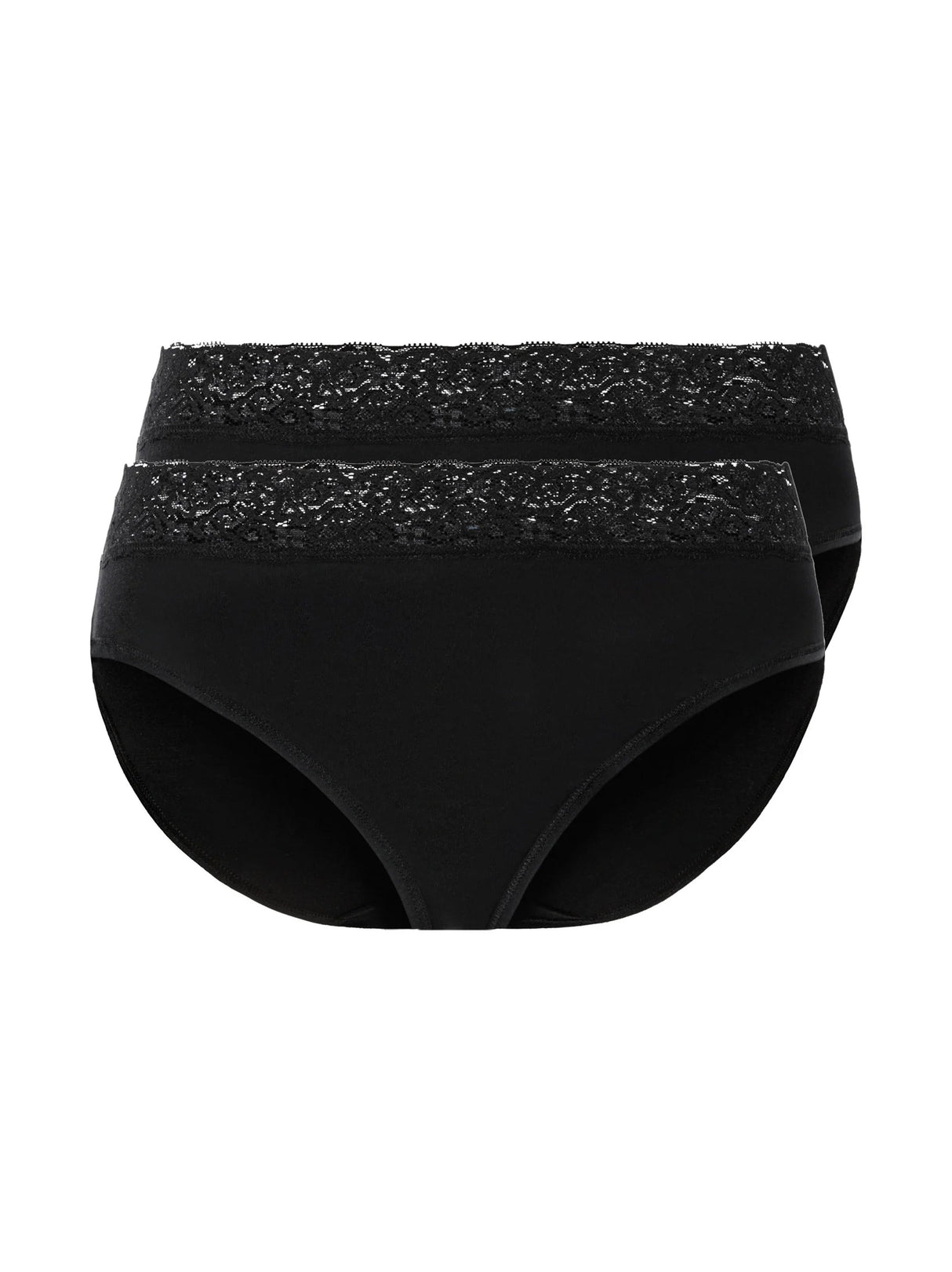 Image for Women's 2 Pcs Lace Trim Panties Set,Black