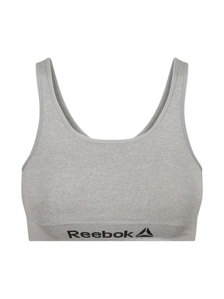 Image for Women's Brand Logo Printed Sports Crop Top,Grey