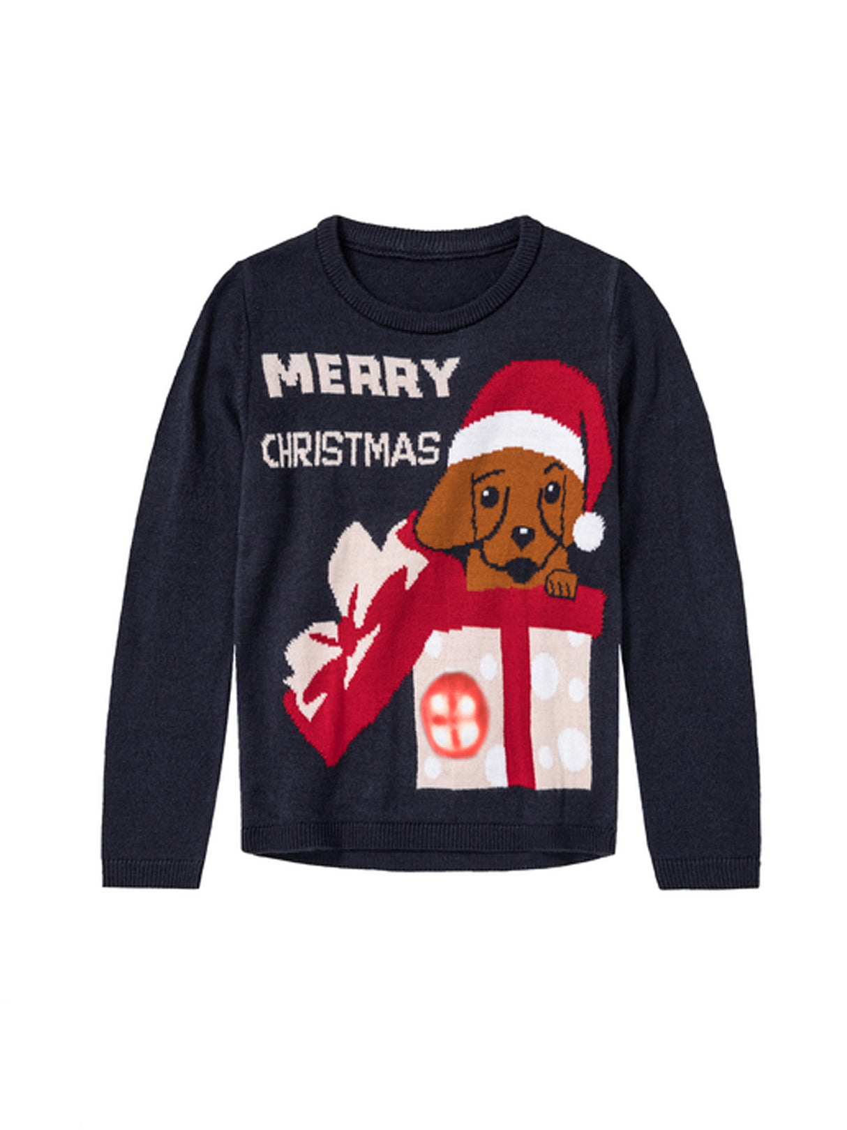 Image for Kids Girl's Graphic Printed Christmas Sweater,Navy