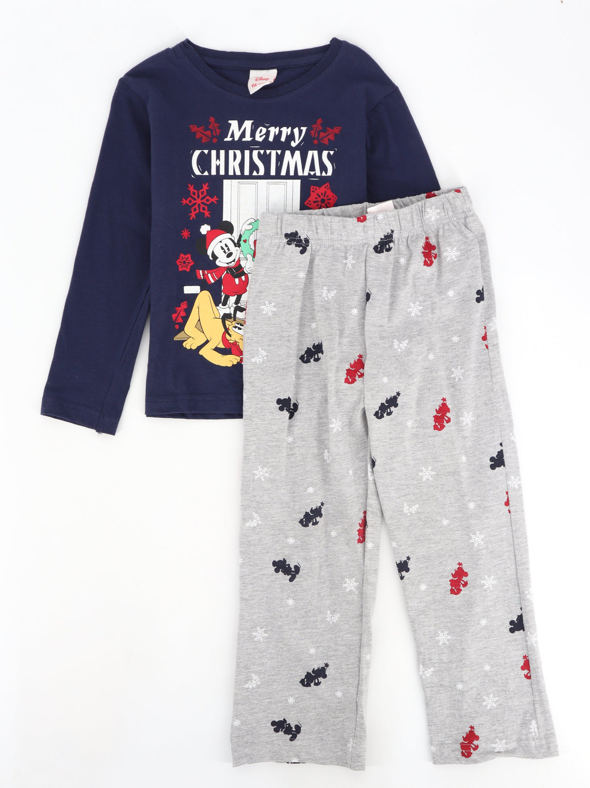 Image for Kids Boy's 2 Pcs Printed Christmas Top & Bottom Sleepwear Set,Navy/Grey