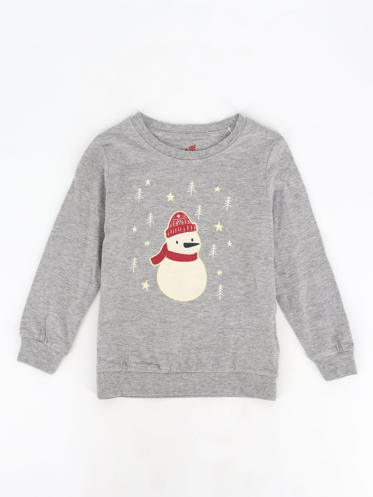 Image for Kids Girl's Graphic Printed Christmas Top,Grey