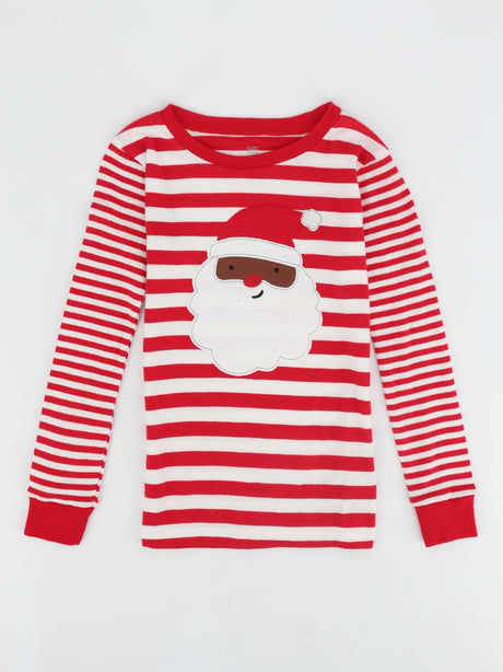 Image for Kids Girl's Striped Christmas Top,Red/White