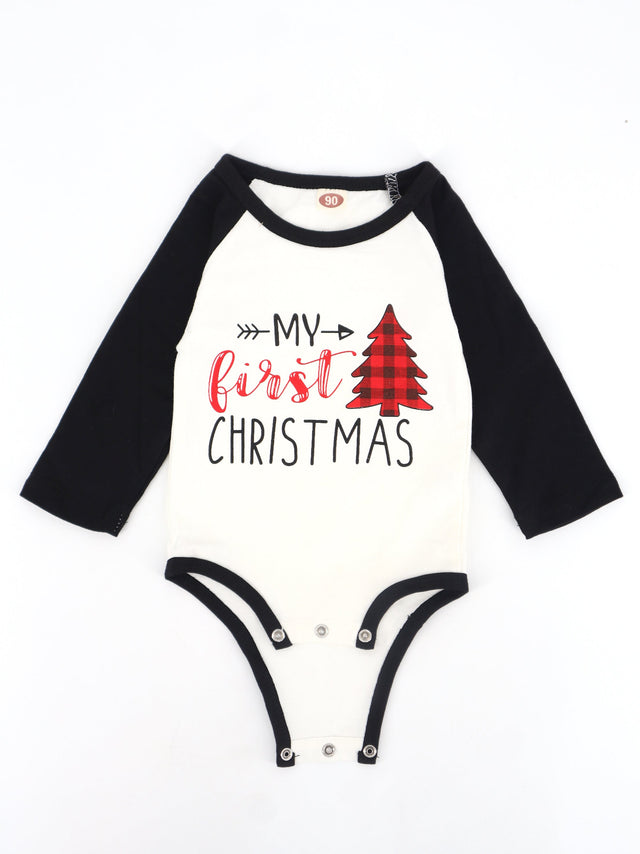 Image for Kids Boy's Printed Christmas Bodysuit,Black/White